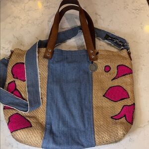 Hand made, One of a Kind, Stylish Pink and Tan Women's Tote Bag